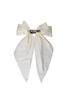 BCRENEE satin bow barette - Off White - Black Colour
