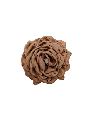 BCVILLA mega flower hair claw - Nougat w. Dots