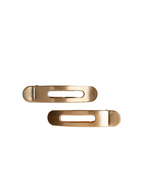BCFLOW 2 pcs matt hairclip set - Matt Gold Coloured