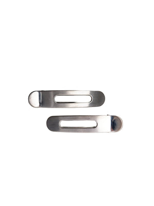BCFLOW 2 pcs matt hairclip set - Matt Silver Coloured
