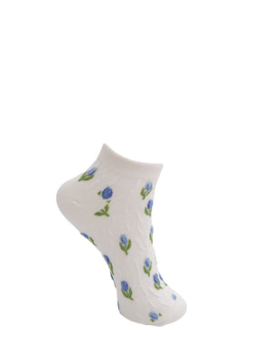BCPHILOMINE anclet sock - Blue Flower
