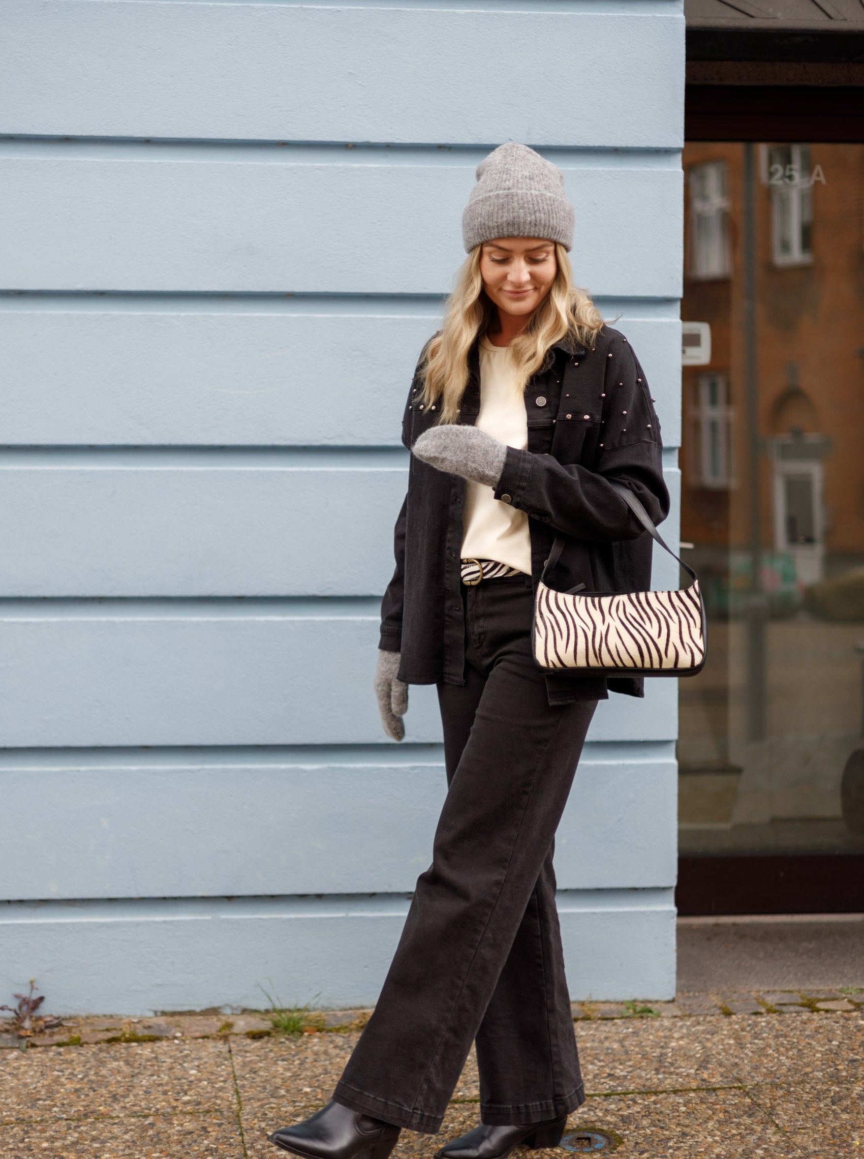 BCGINGER rib hat - Grey - Black Colour