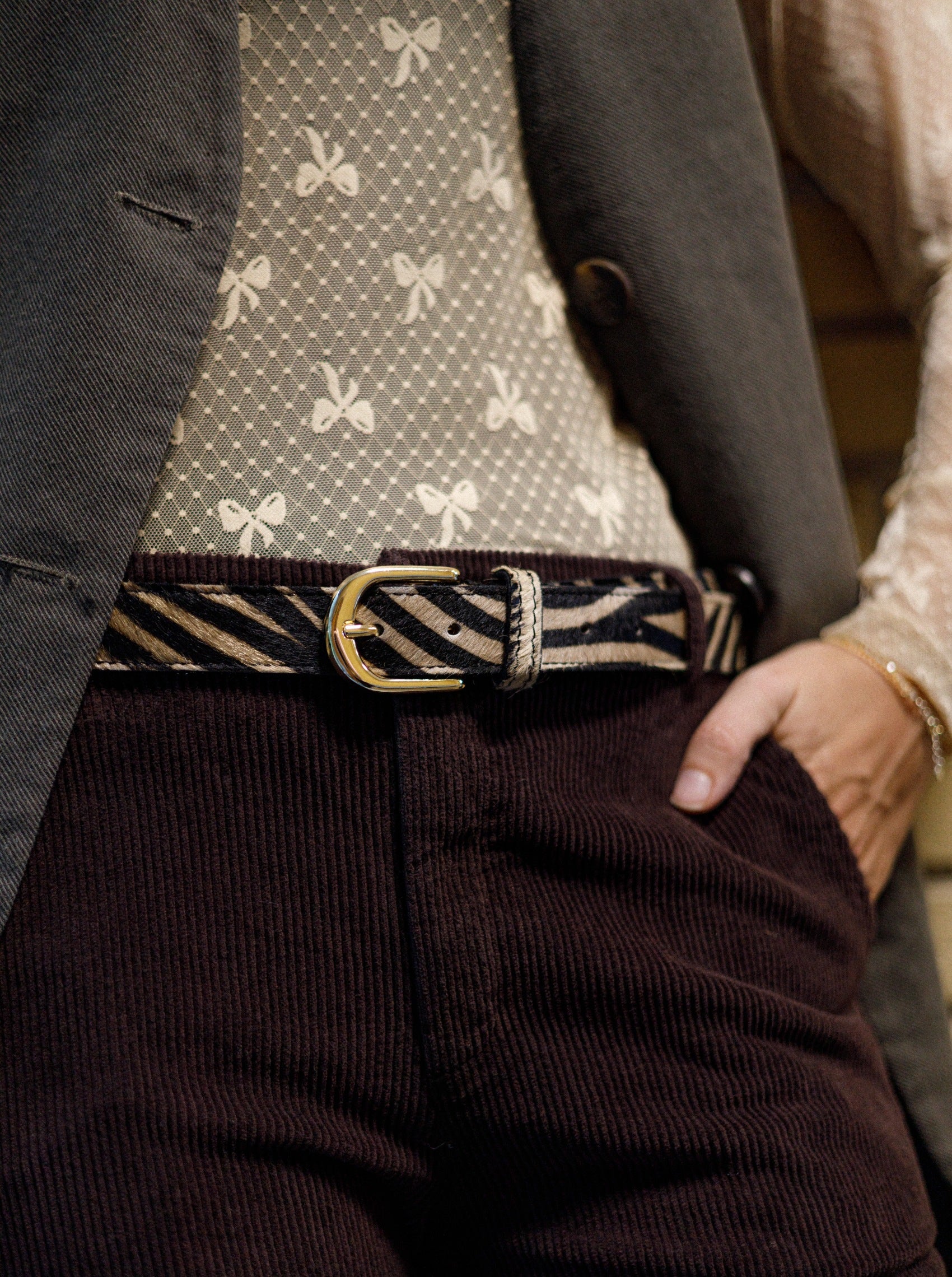 BCBELLIS belt - Brown Zebra - Black Colour