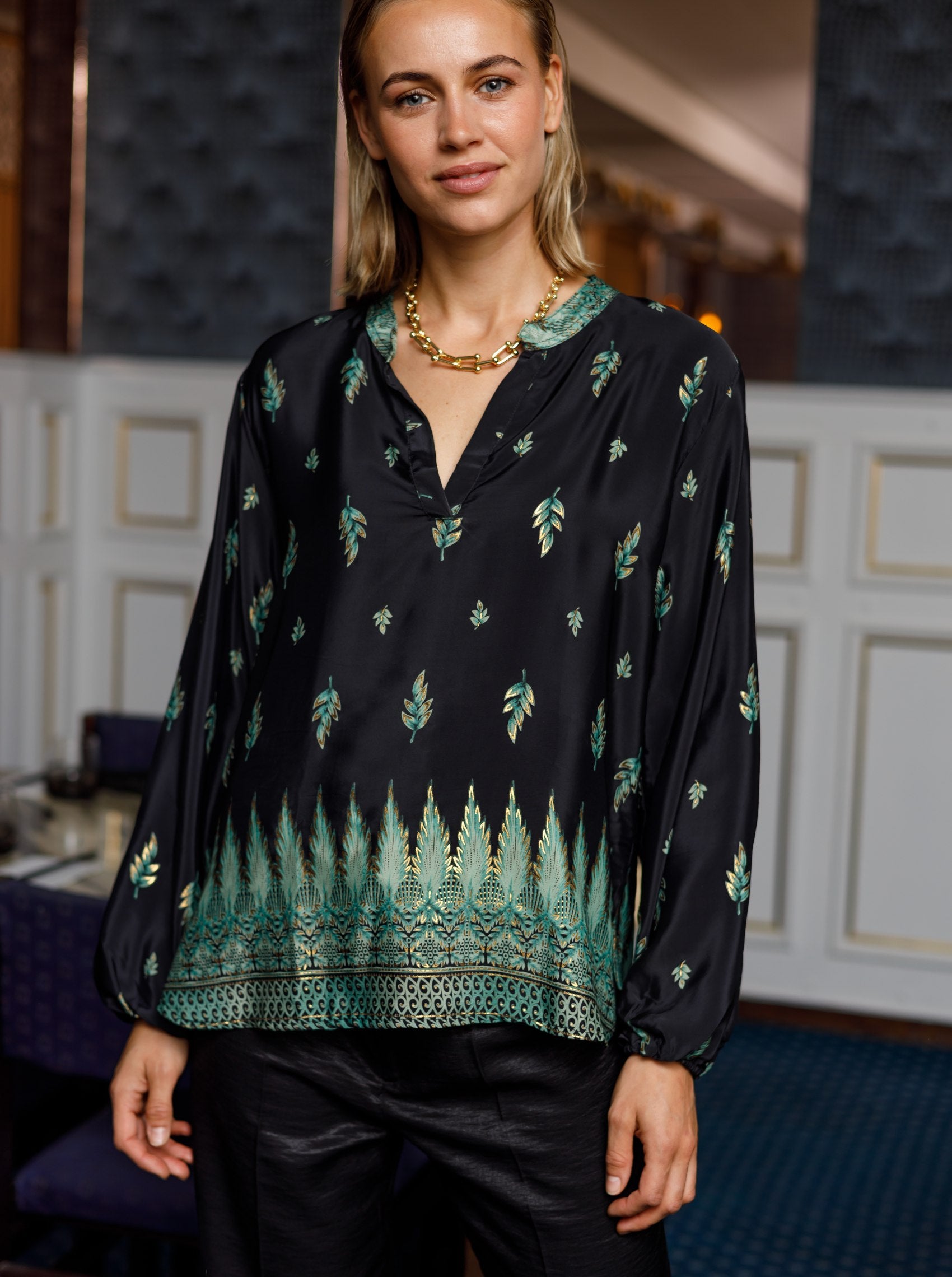 BCLUNA blouse - Fall Green - Black Colour