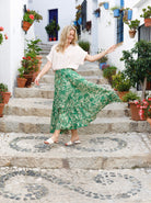 BCLUNA maxi frill skirt - Green Leo - Black Colour