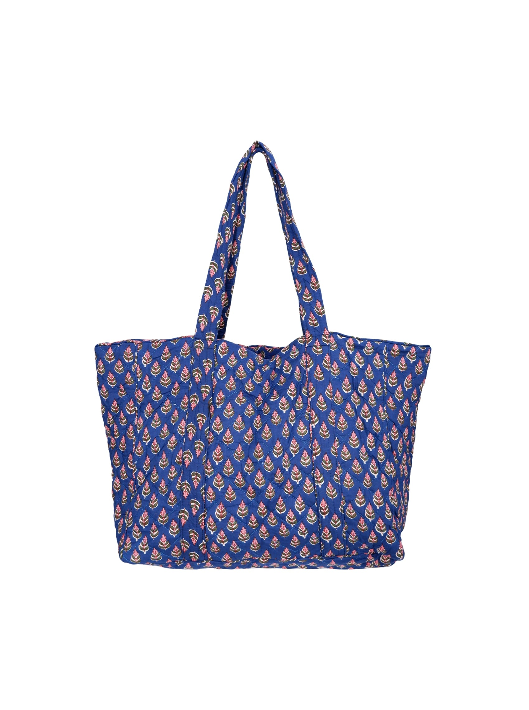 BCFLORA quilted tote bag - Blue Icon - Black Colour