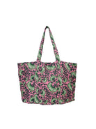 BCFLORA quilted tote bag - Pink Dahlia - Black Colour