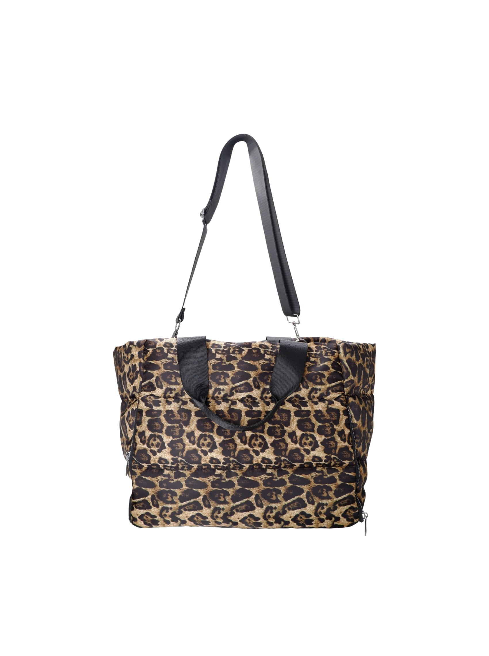 BCNICKY quilted shopper bag - Khaki Leo - Black Colour