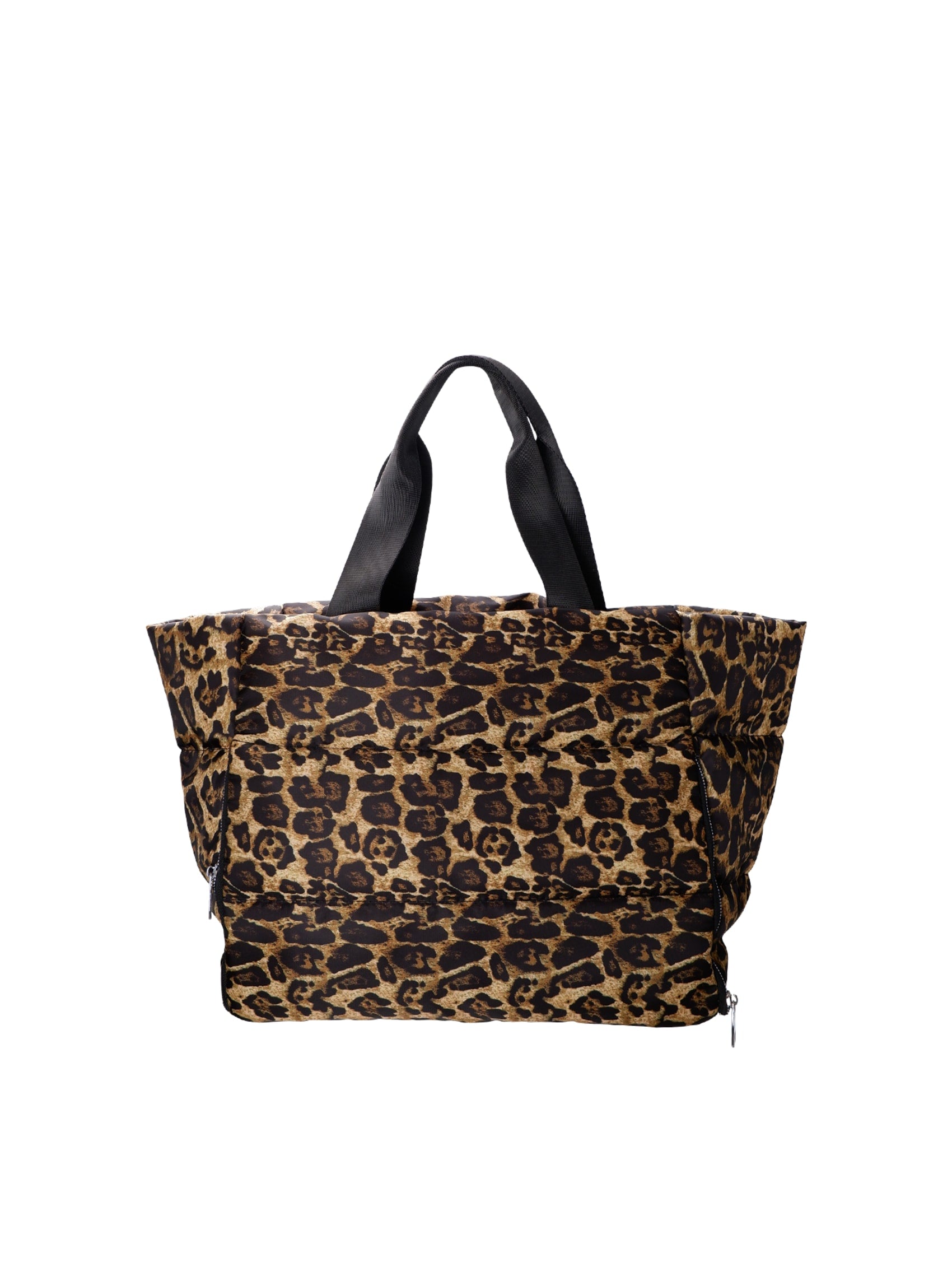 BCNICKY quilted shopper bag - Khaki Leo - Black Colour