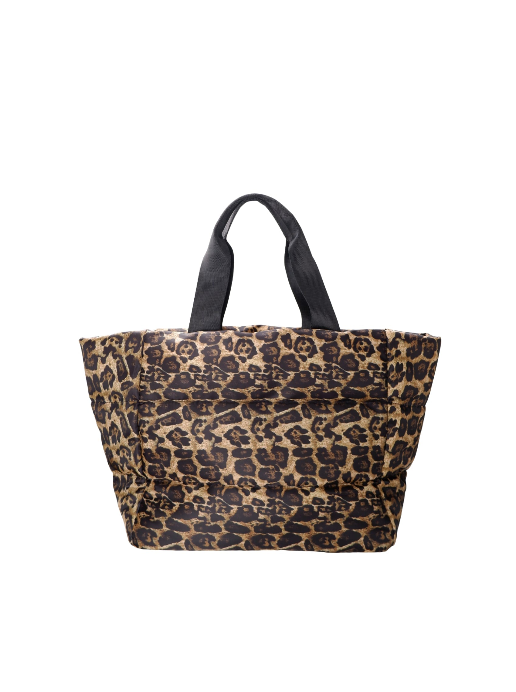BCNICKY quilted shopper bag - Khaki Leo - Black Colour