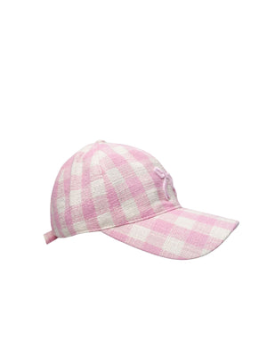 BCMYANNA chequered cap - Lt. Pink