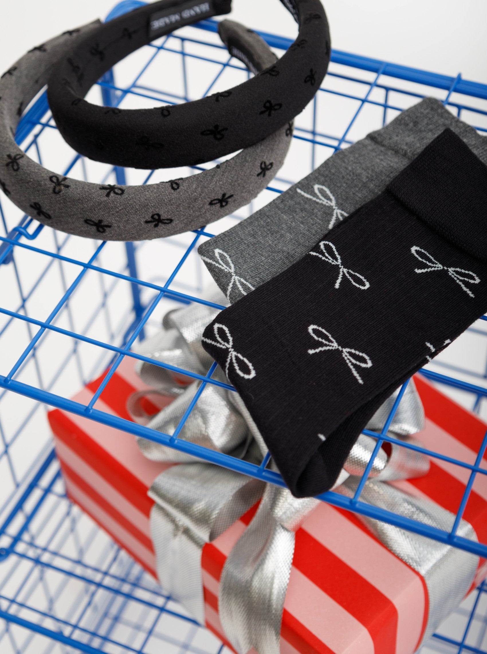 BCAKSANA bow headband - Grey - Black Colour