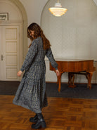 BCLUNA Rose boho dress - Steel Grey - Black Colour