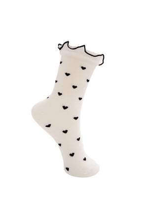 BCNERISSA sock - Off White - Black Colour