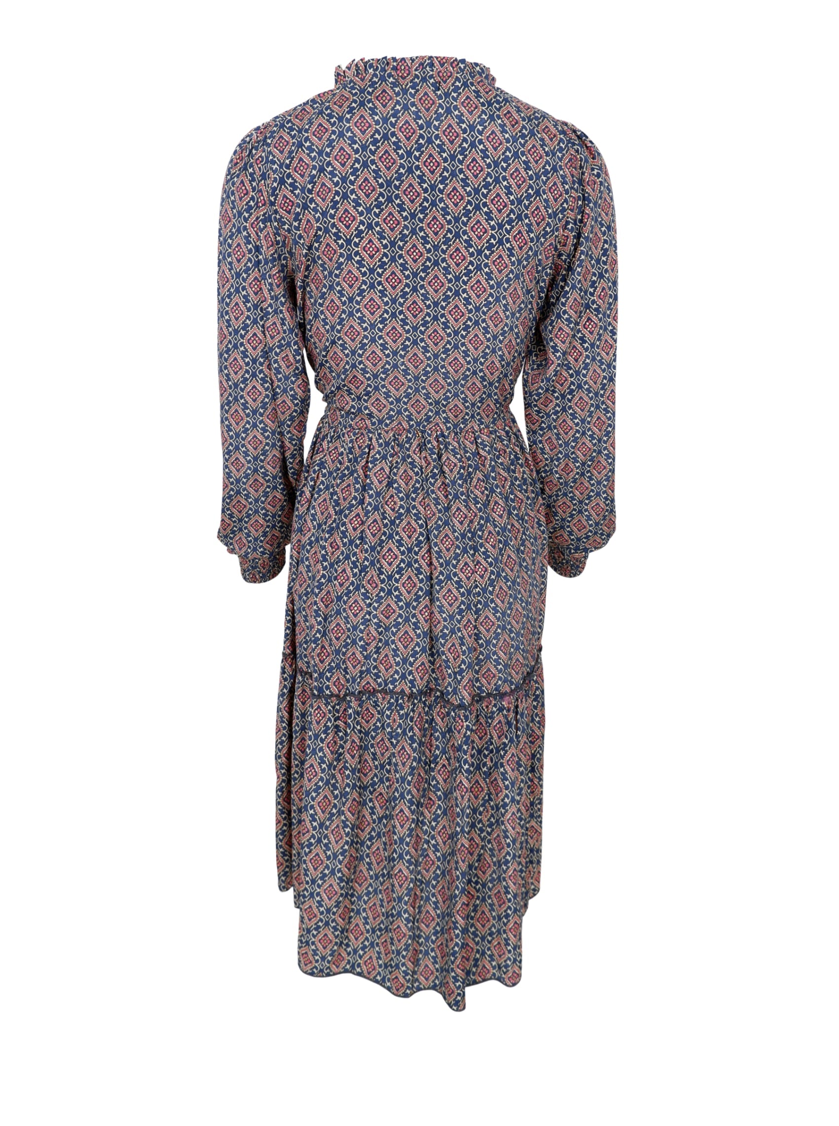 BCLUNA Rose boho short dress - Poetic Blue - Black Colour