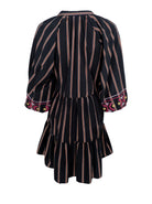 BCIZZIE stripe embroidery dress - Black - Black Colour