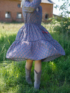 BCLUNA Rose boho short dress - Poetic Blue - Black Colour