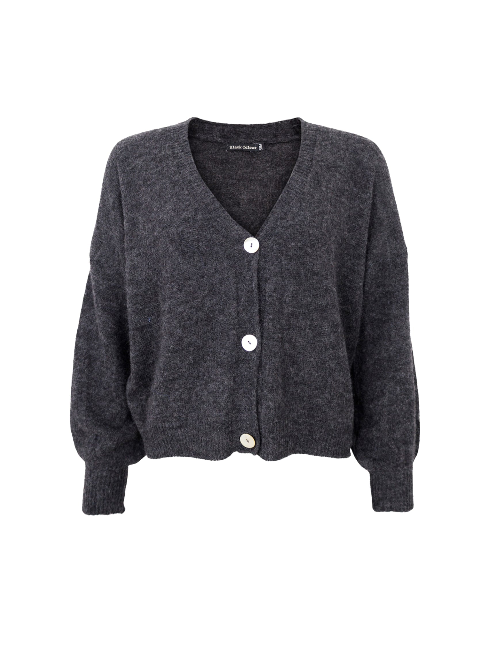 BCDELL heavy knit cardigan - Charcoal - Black Colour