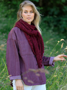 BCCAMILLE winter scarf - Wine - Black Colour