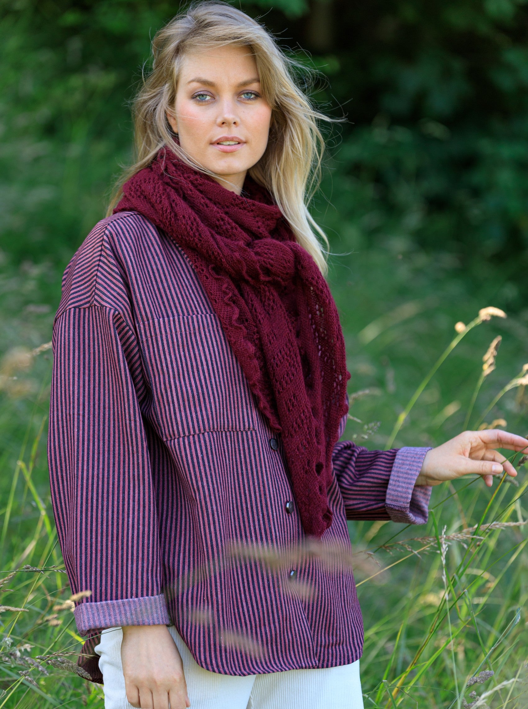 BCCAMILLE winter scarf - Wine - Black Colour