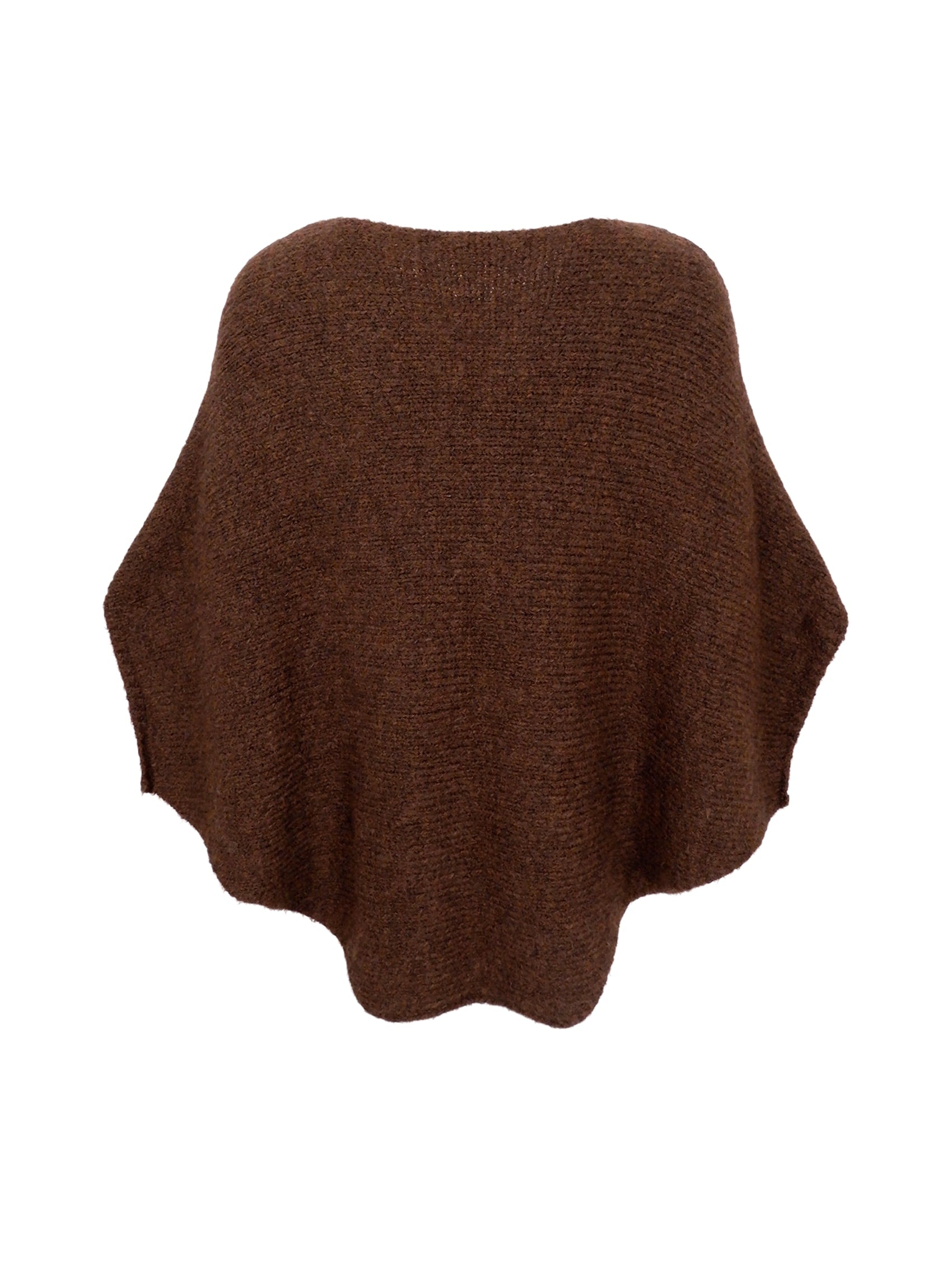 BCPELLA boucle poncho - Coffee - Black Colour