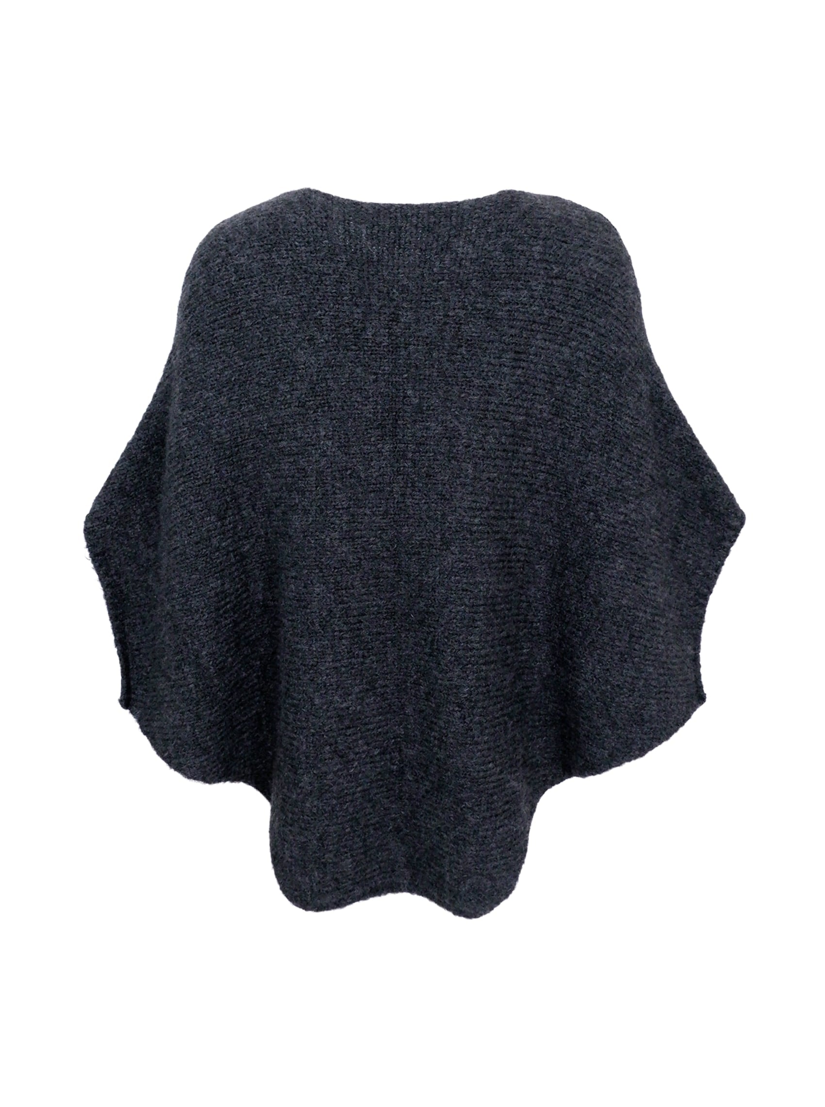 BCPELLA boucle poncho - Dark Grey - Black Colour