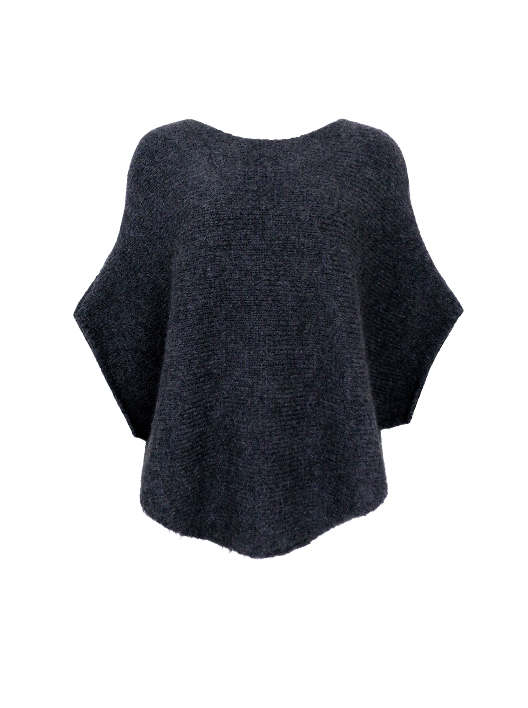 BCPELLA boucle poncho - Dark Grey - Black Colour
