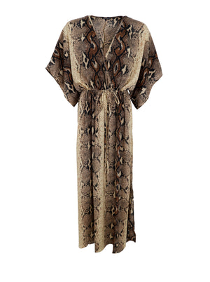 BCLUNA long V-neck dress - Python - Black Colour