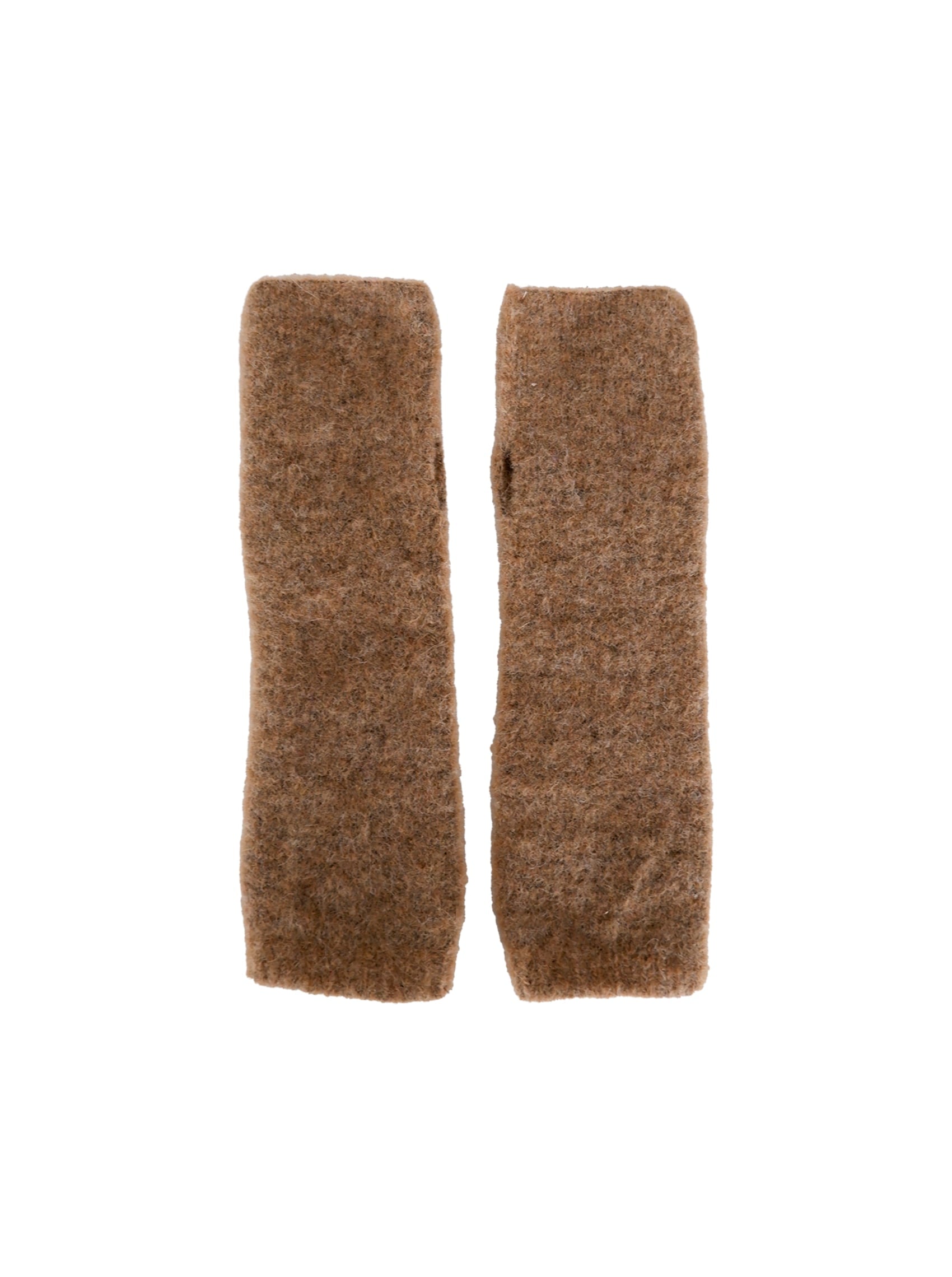 BCGINGER alpaca handwarmers - Nougat - Black Colour