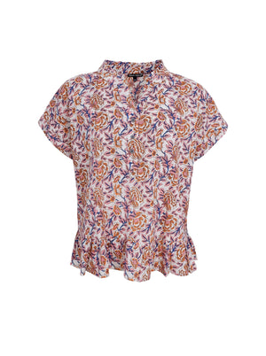 BCFLORA Ruffle s/s blouse - Fairy Flower - Black Colour