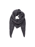 BCDELL knitted mini scarf - Dk. Grey Melange - Black Colour