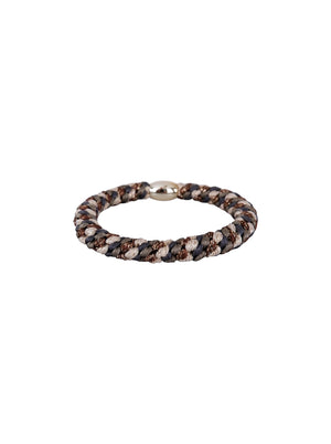 BCKALLY gold coloured bead elastic - Grey Glitter - Black Colour