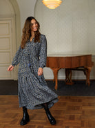 BCLUNA Rose boho dress - Steel Grey - Black Colour