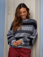 BCHEIDI boucle jumper - Grey - Black Colour