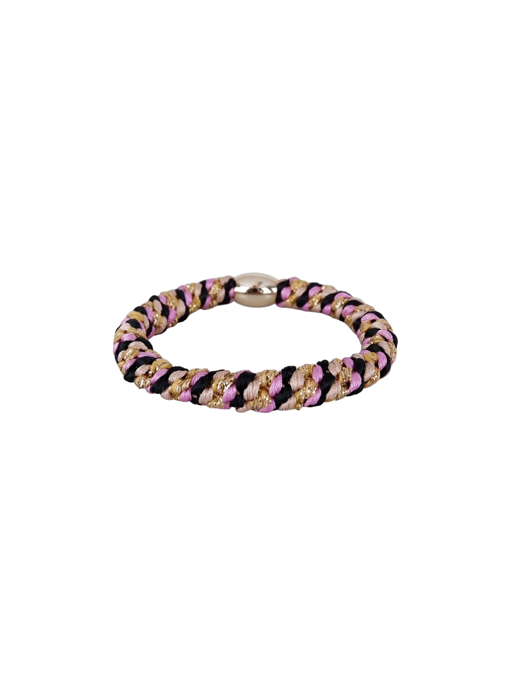 BCKALLY gold coloured bead elastic - Black Pink - Black Colour