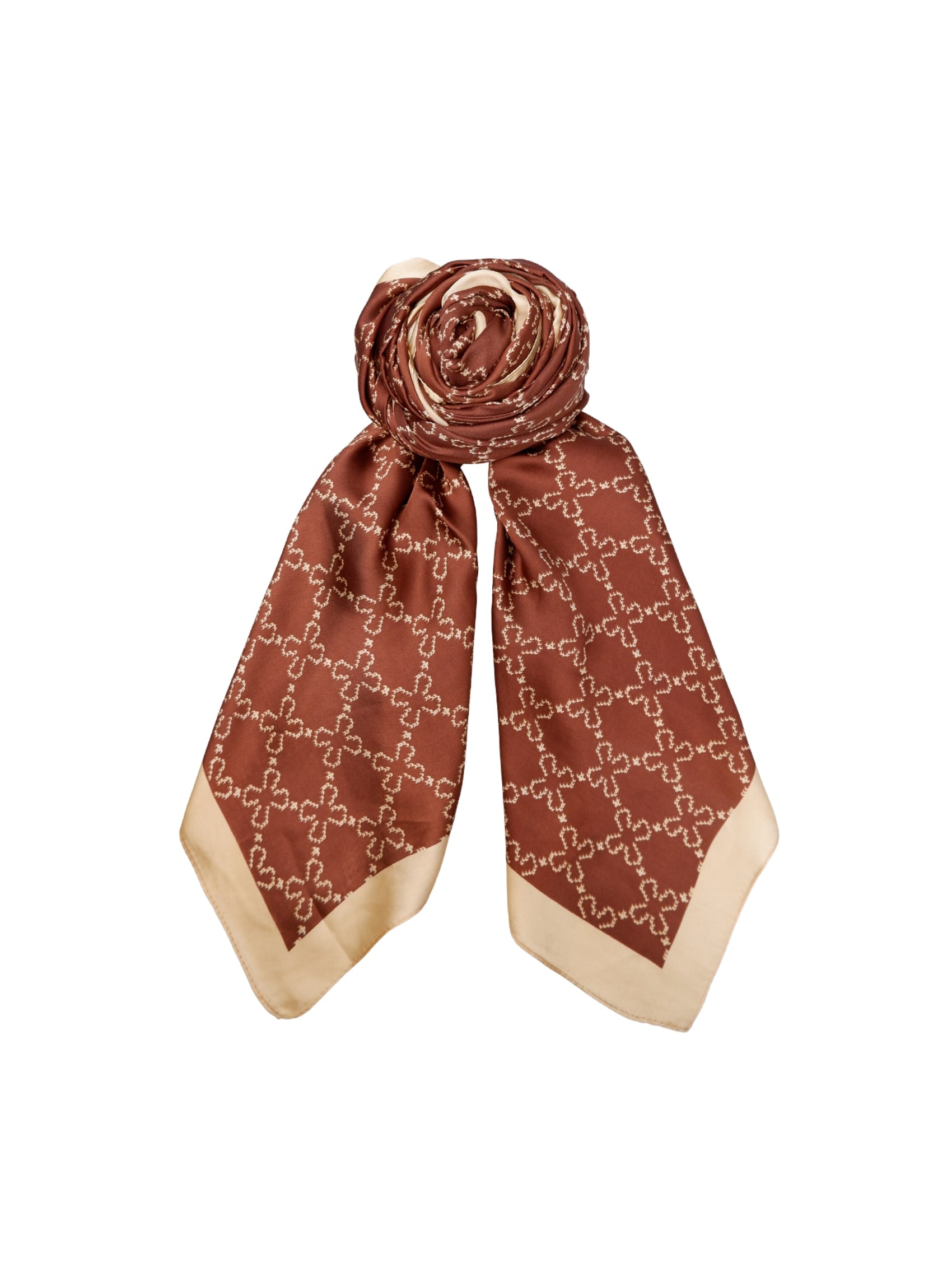BCMERLE satin scarf - Coffee - Black Colour