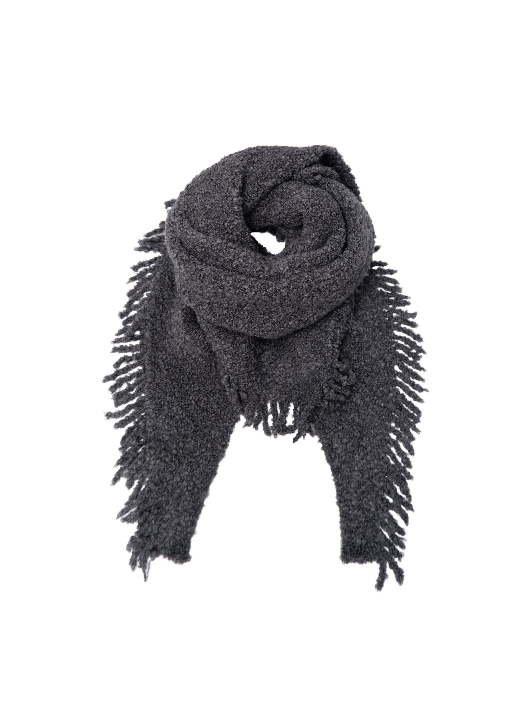 BCZINNIA winter scarf - Dk. Grey Melange - Black Colour
