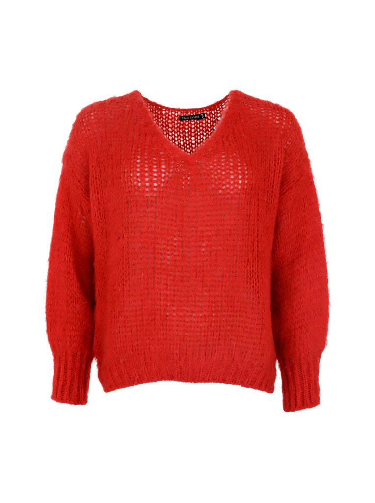 BCSIMONA knitted jumper - Red - Black Colour
