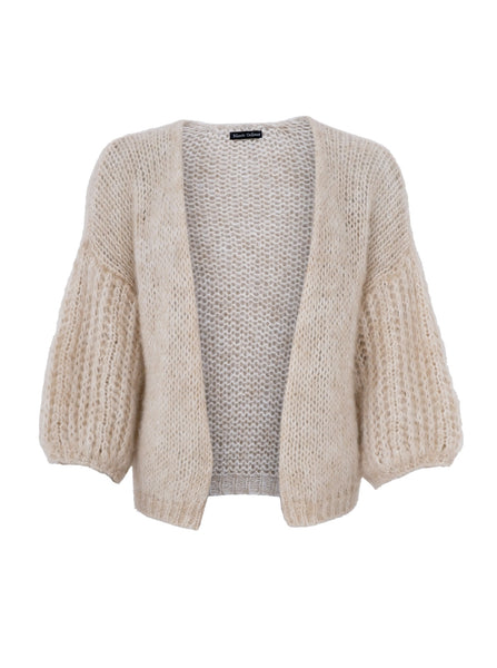 BCCASEY puff sleeve cardigan - Natural - Black Colour