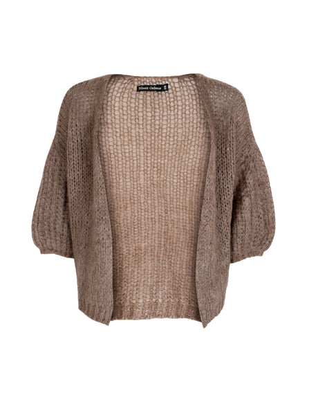 BCCASEY puff sleeve cardigan - Taupe - Black Colour