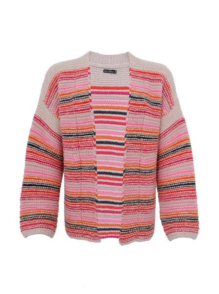BCGEORGIA knitted cardigan - Pink Multi - Black Colour