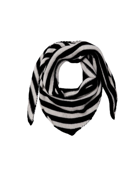 BCTRIANGLE striped scarf - Black White - Black Colour