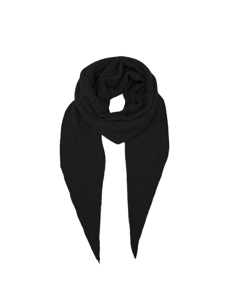 BCTRIANGLE medium knitted scarf - Black - Black Colour