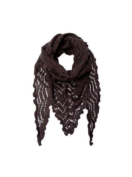 BCSIRI triangle knitted scarf - Coffee - Black Colour