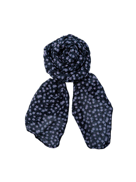BCKOBI flower scarf - Black - Black Colour