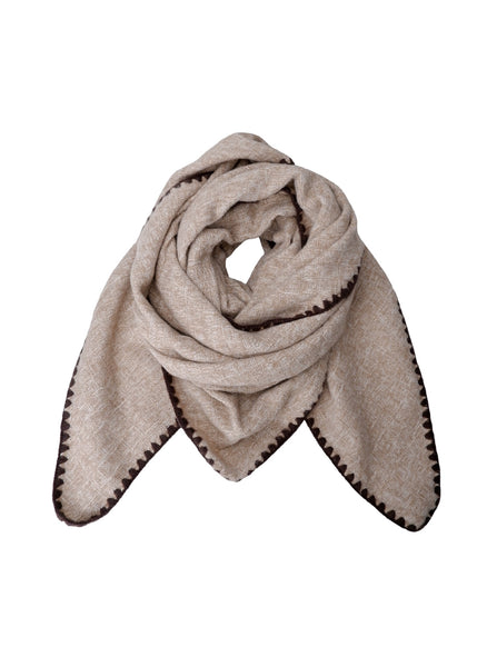 BCIDA triangle winter scarf - Sand - Black Colour
