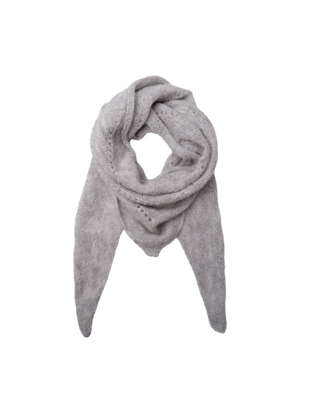 BCDELL knitted mini scarf - Lt. Grey - Black Colour