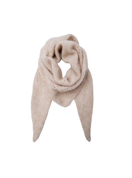 BCDELL knitted mini scarf - Natural - Black Colour