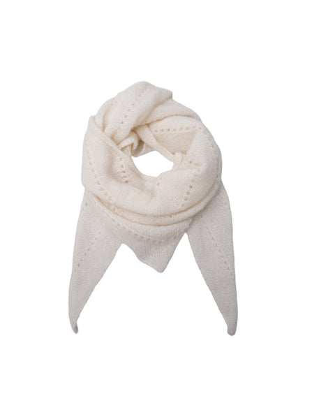 BCDELL knitted mini scarf - Off White - Black Colour