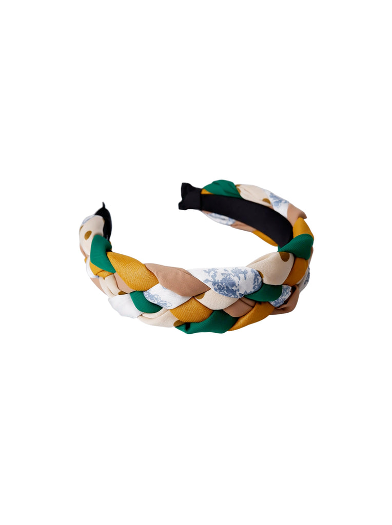 BCLEEVA braided headband - Green Multi - Black Colour